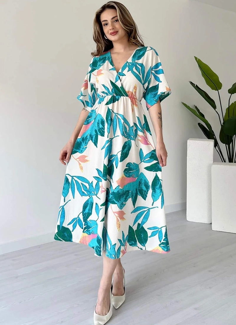 Multi Color printed midi dress
