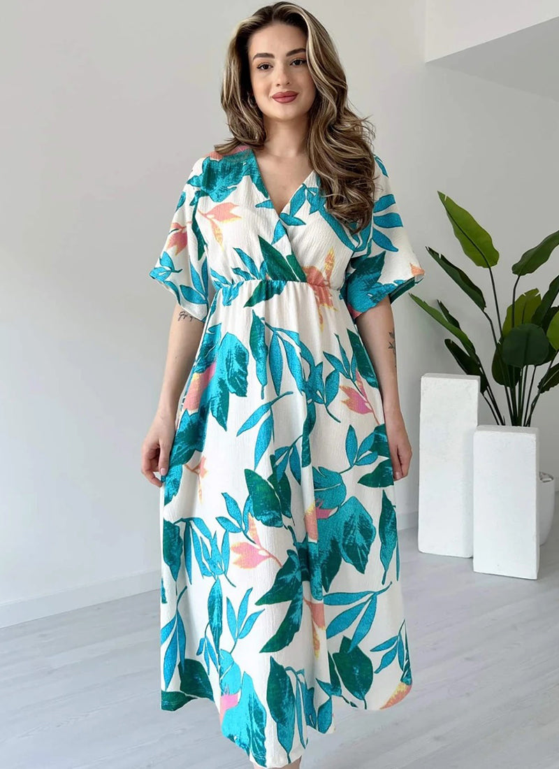 Multi Color printed midi dress