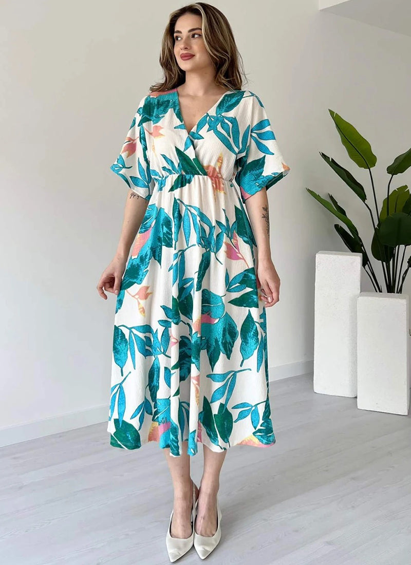 Multi Color printed midi dress
