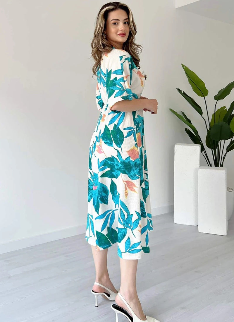Multi Color printed midi dress
