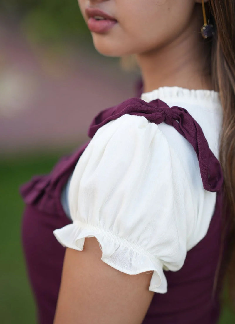 Wine Two Piece Dungaree set