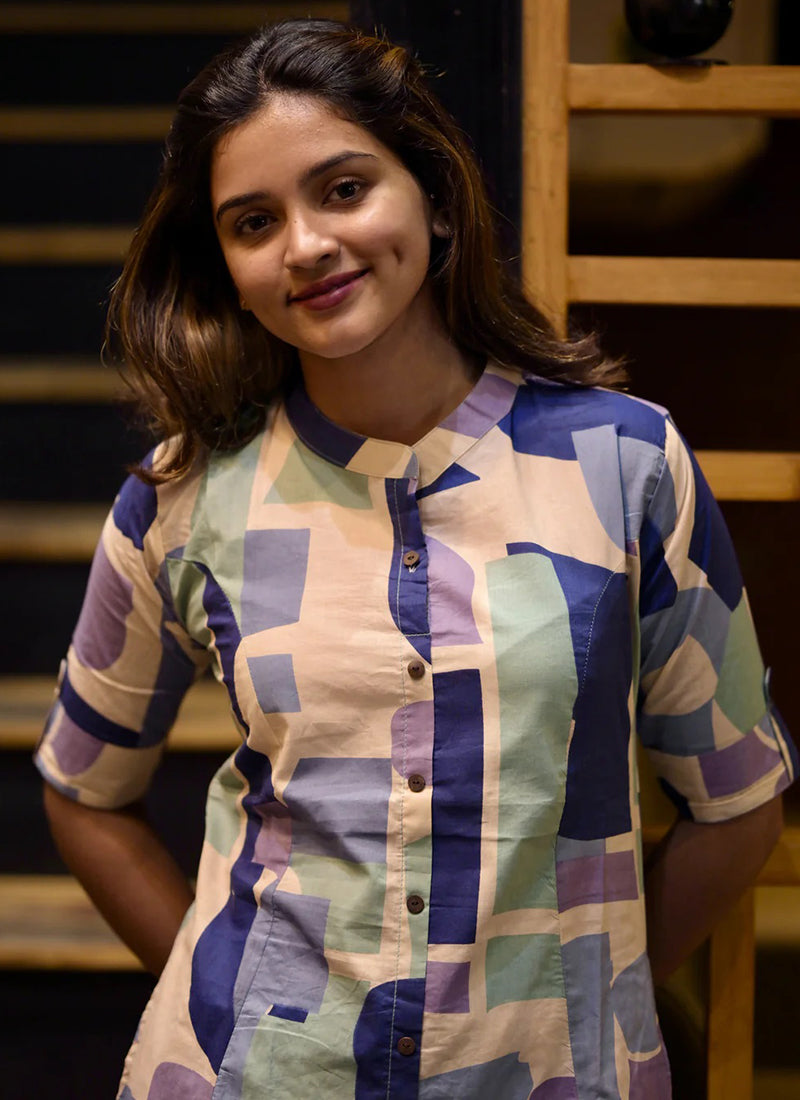 Multi color printed rayon cord set