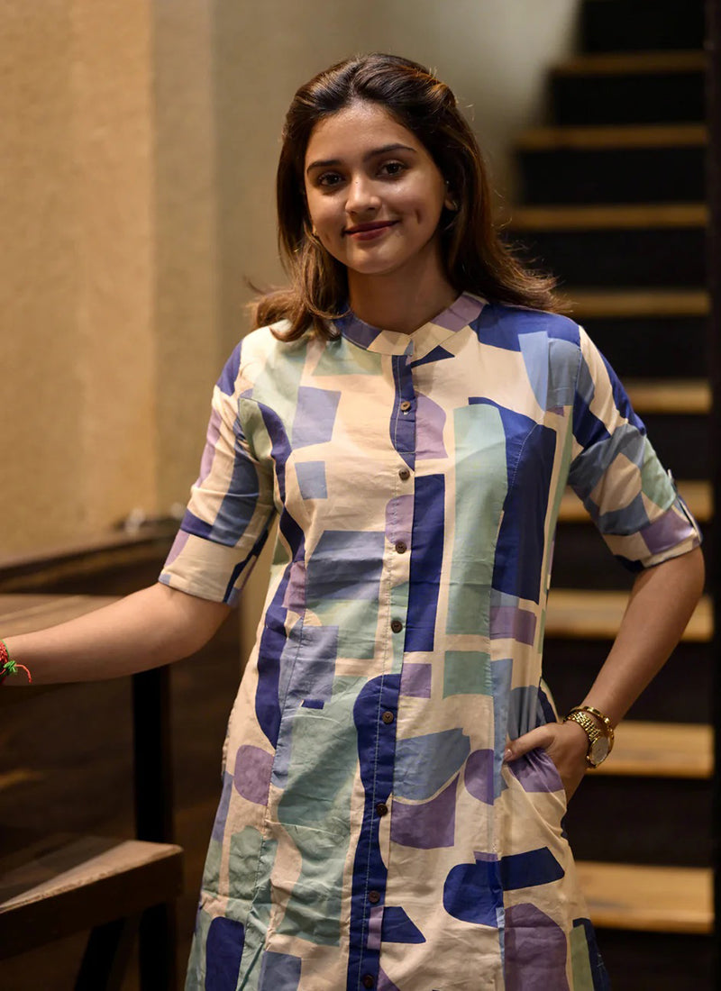 Multi color printed rayon cord set