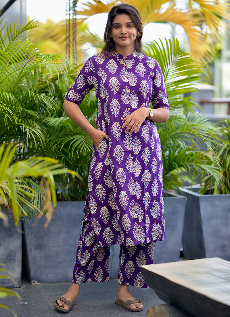 Purple cotton cord set