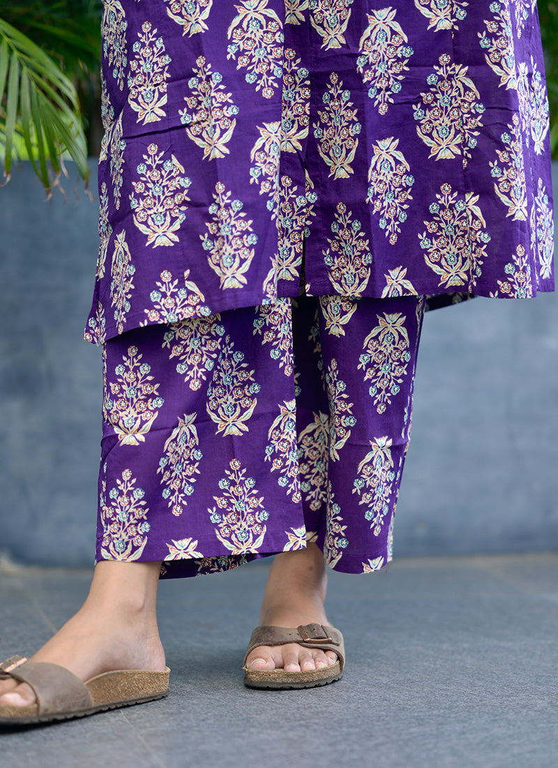 Purple cotton cord set