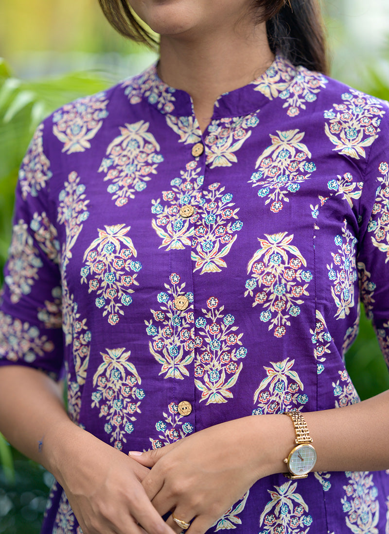 Purple cotton cord set