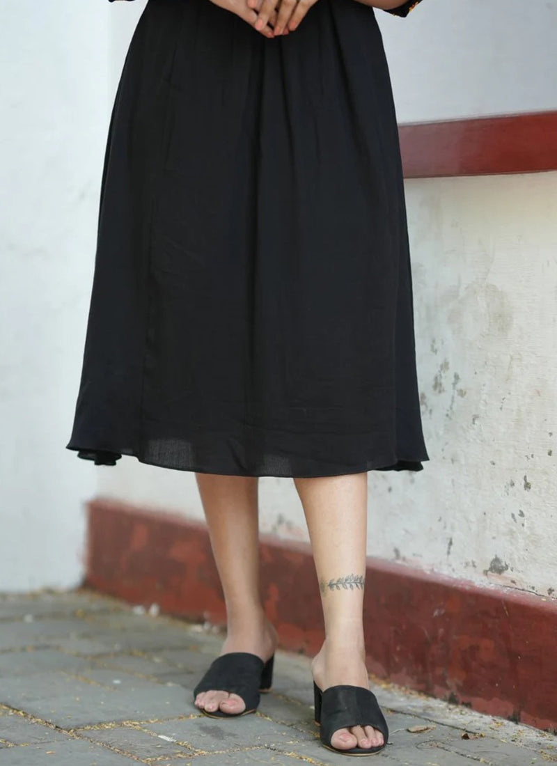 Black Embroidery Maxi Dress