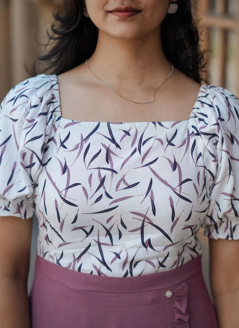 Lavender pink Printed dress