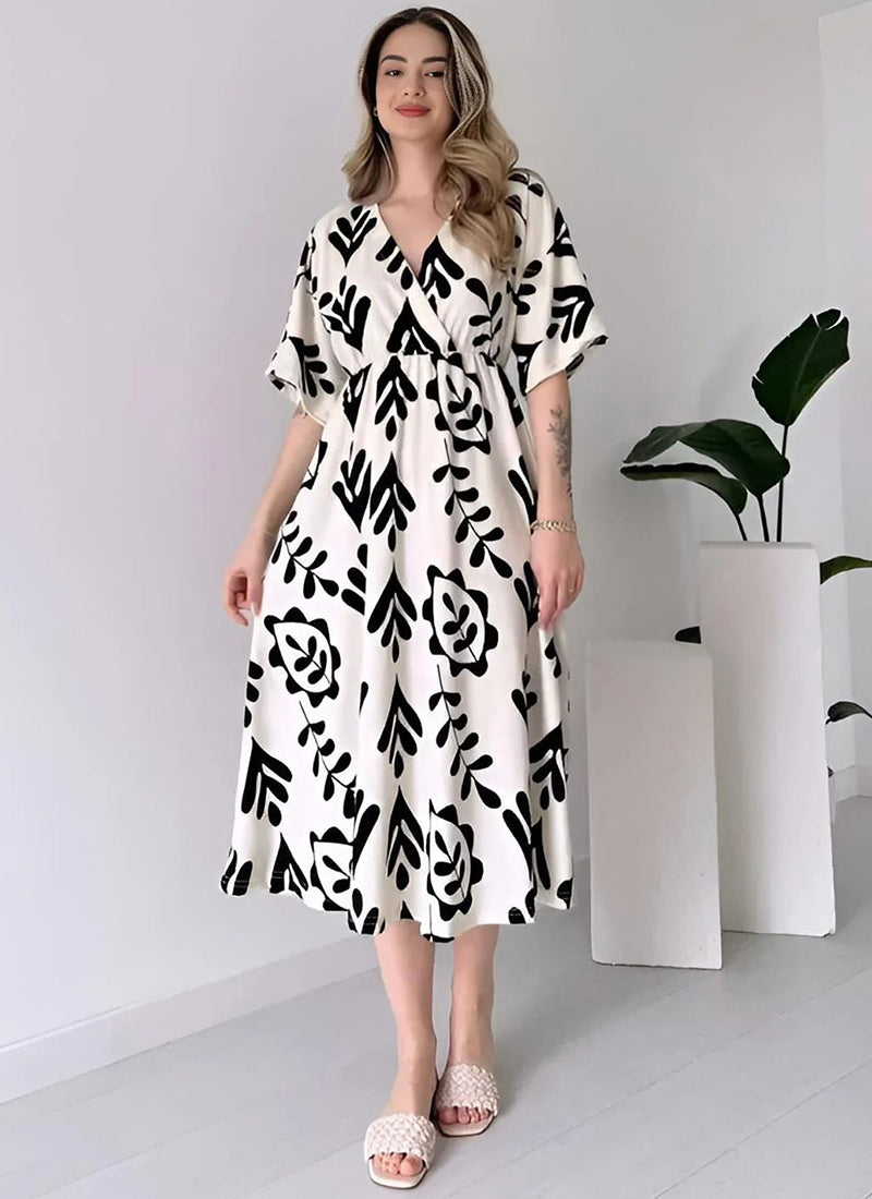 Black And White Midi Dress