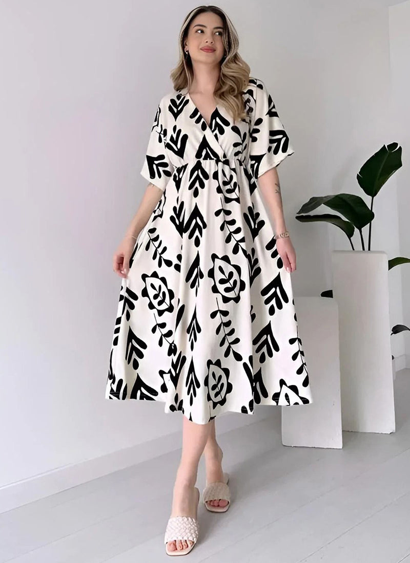 Black And White Midi Dress