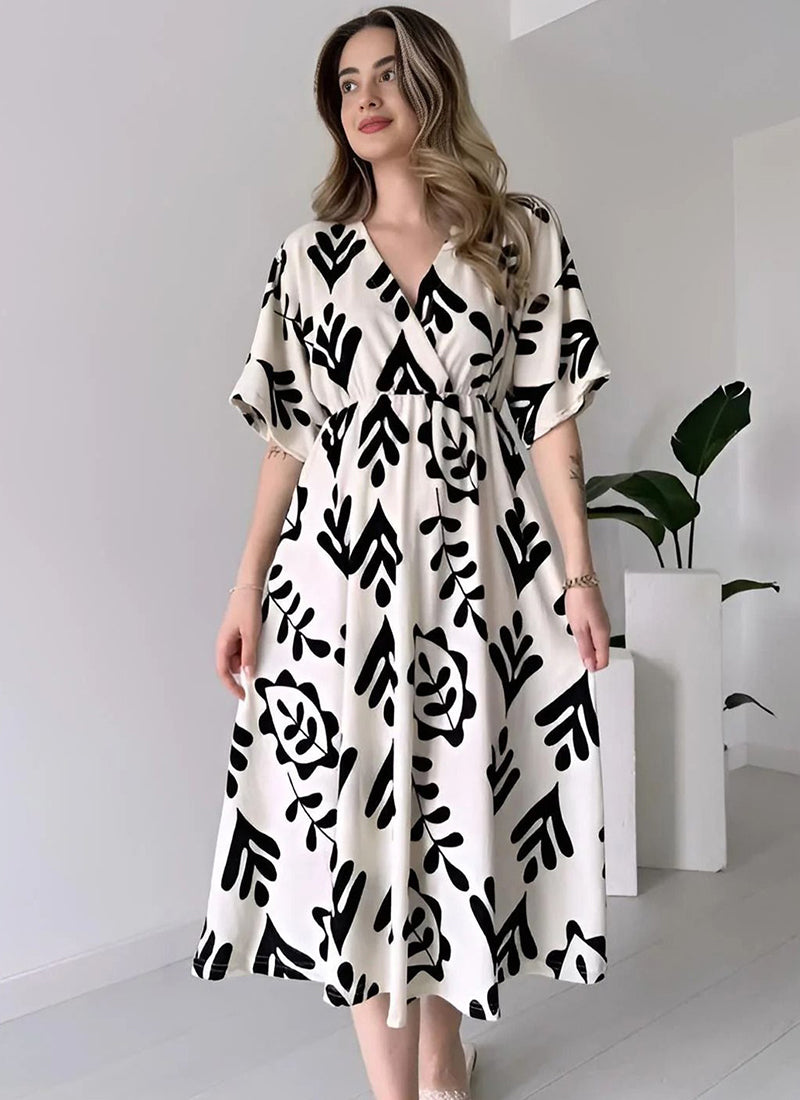 Black And White Midi Dress