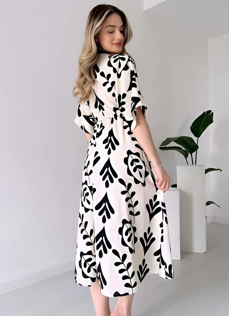 Black And White Midi Dress