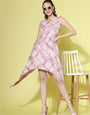 Pink And Off White Party Wear Dress