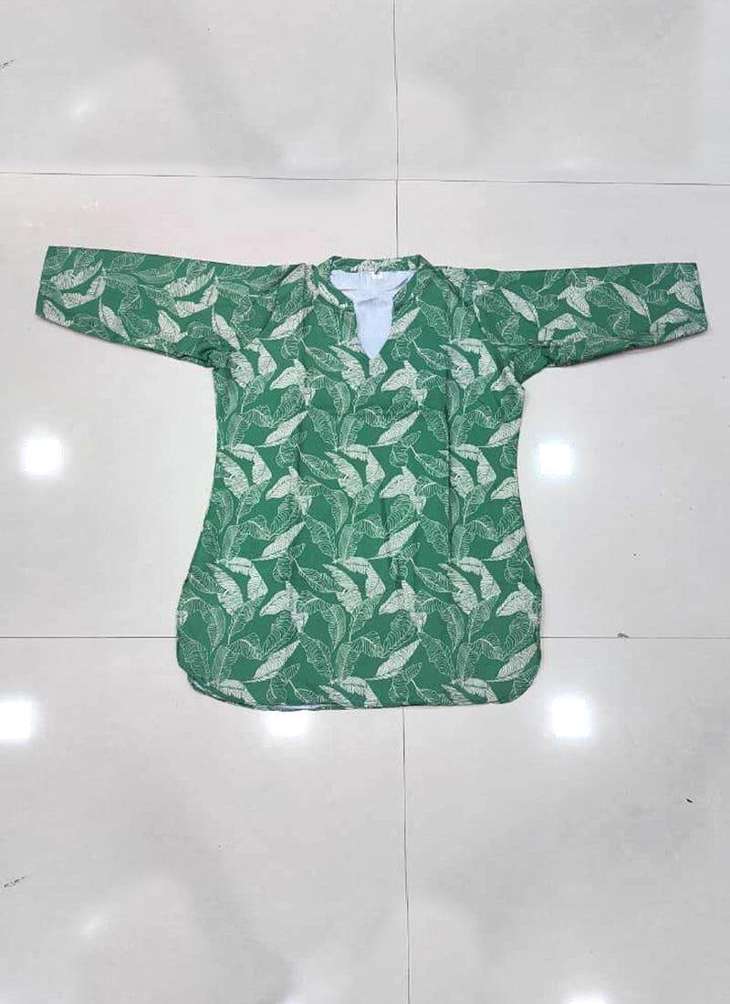 Green Leaf Printed Rayon Casual Cord Set