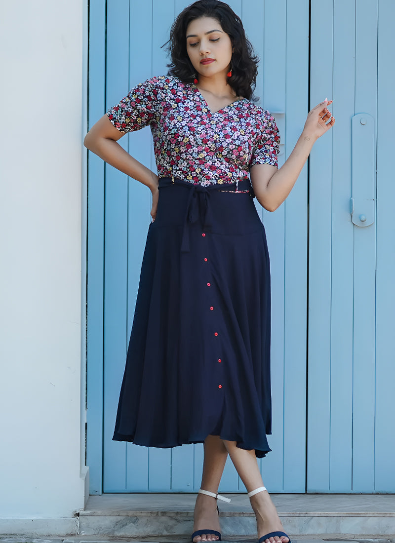 Navyblue Printed Dress