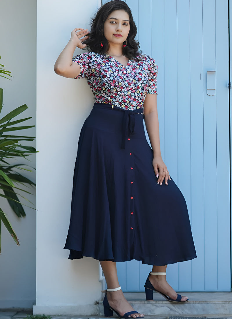 Navyblue Printed Dress