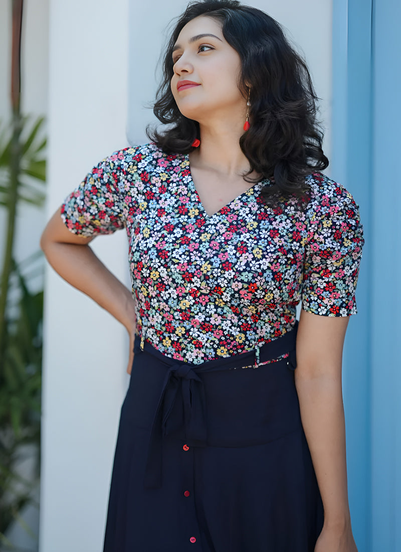 Navyblue Printed Dress