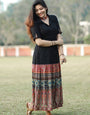 Black Rayon Rajwadi Printed Maxi Dress