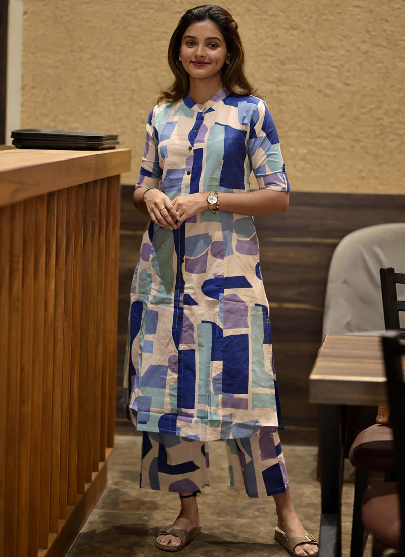 Multi color printed rayon cord set