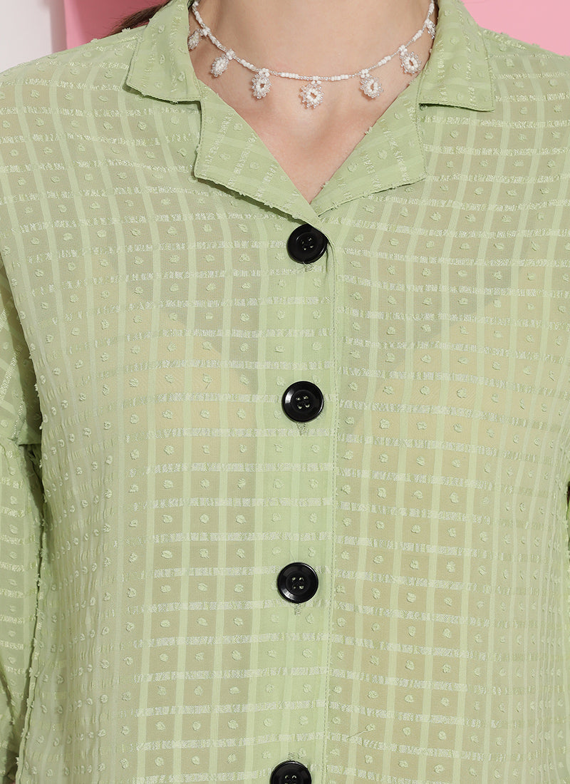 Pista Green Bracelet Sleeve Checked Shirt