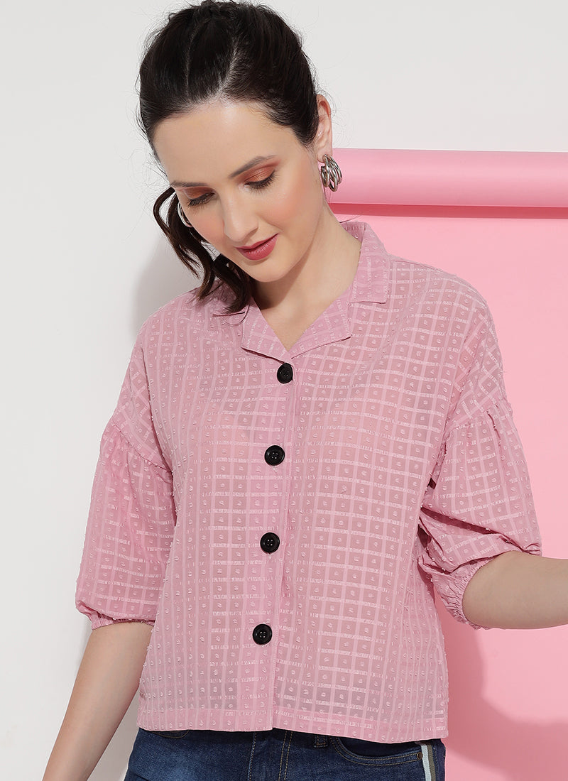 Pink Oversized Boxy Fit Shirt