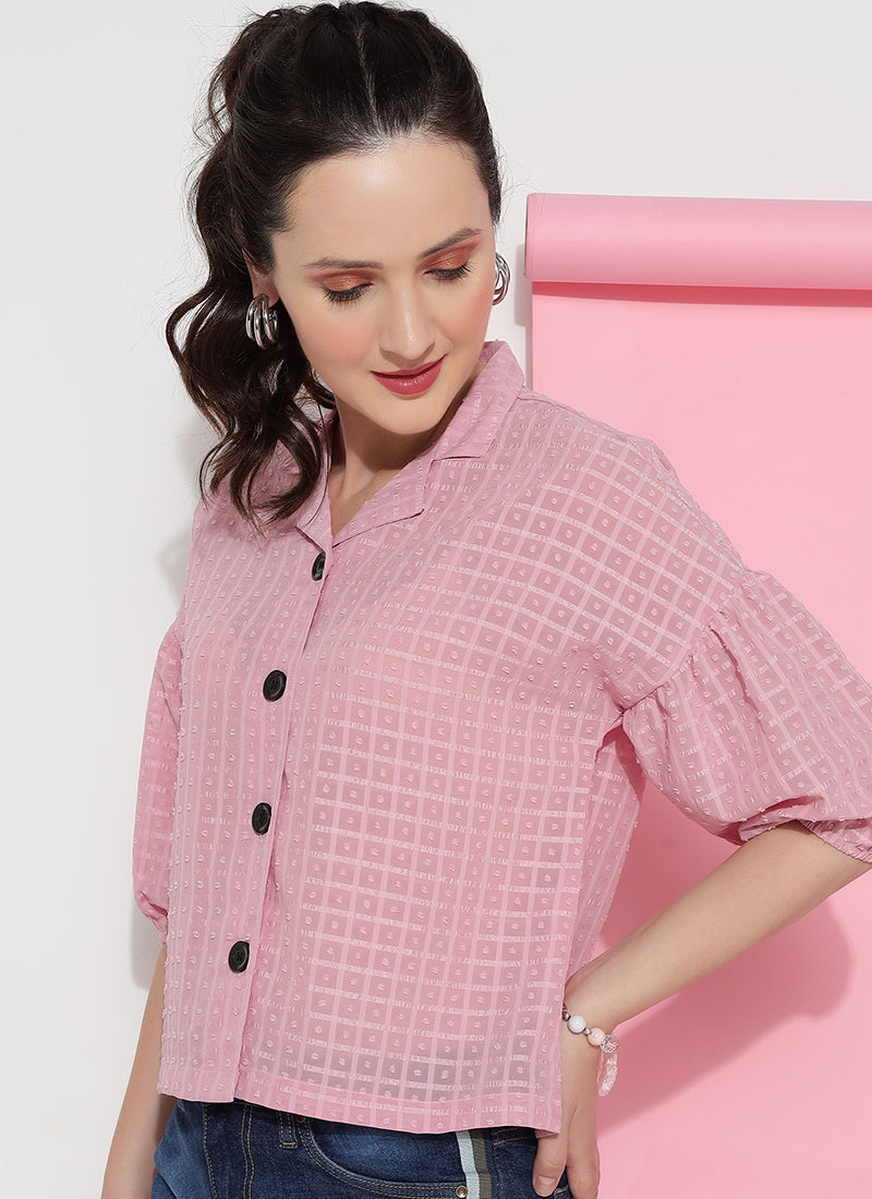 Pink Oversized Boxy Fit Shirt