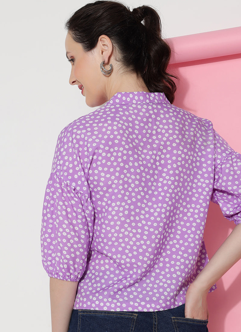 Rayon Lavender Oversized Shirt