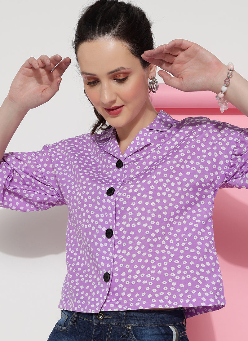 Rayon Lavender Oversized Shirt