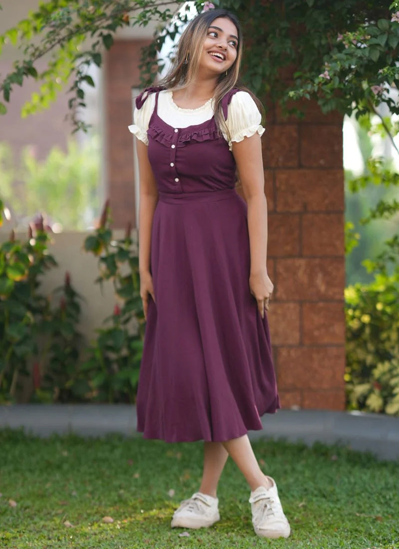Wine Two Piece Dungaree set