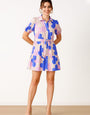 Blue And Cream Cotton Printed One Piece Mini Dress
