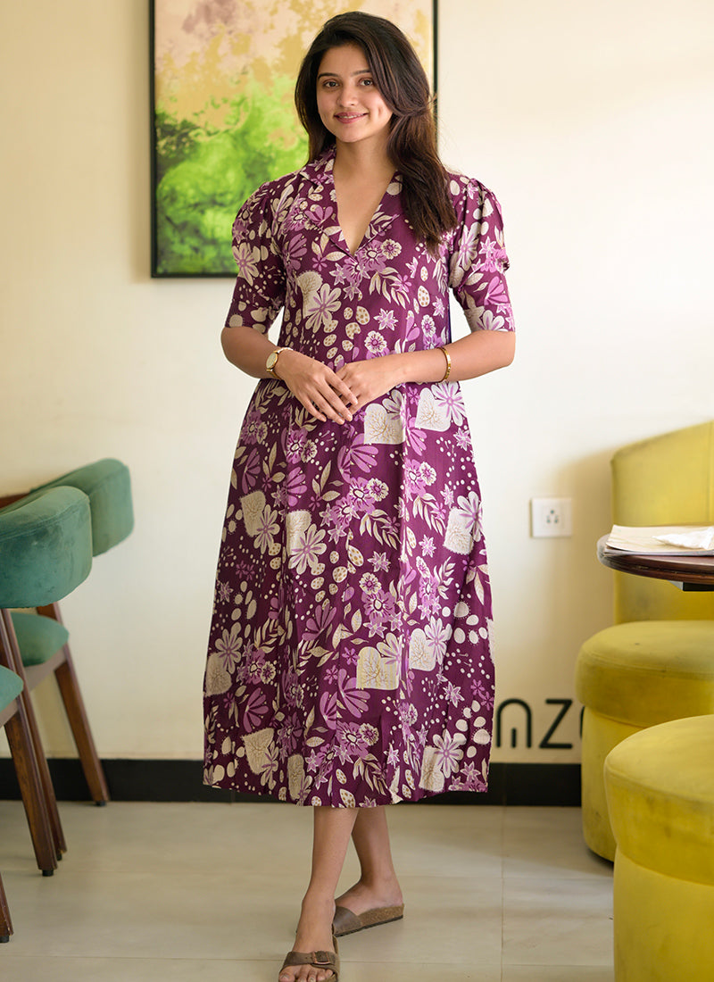 Multi color cotton Printed Dress