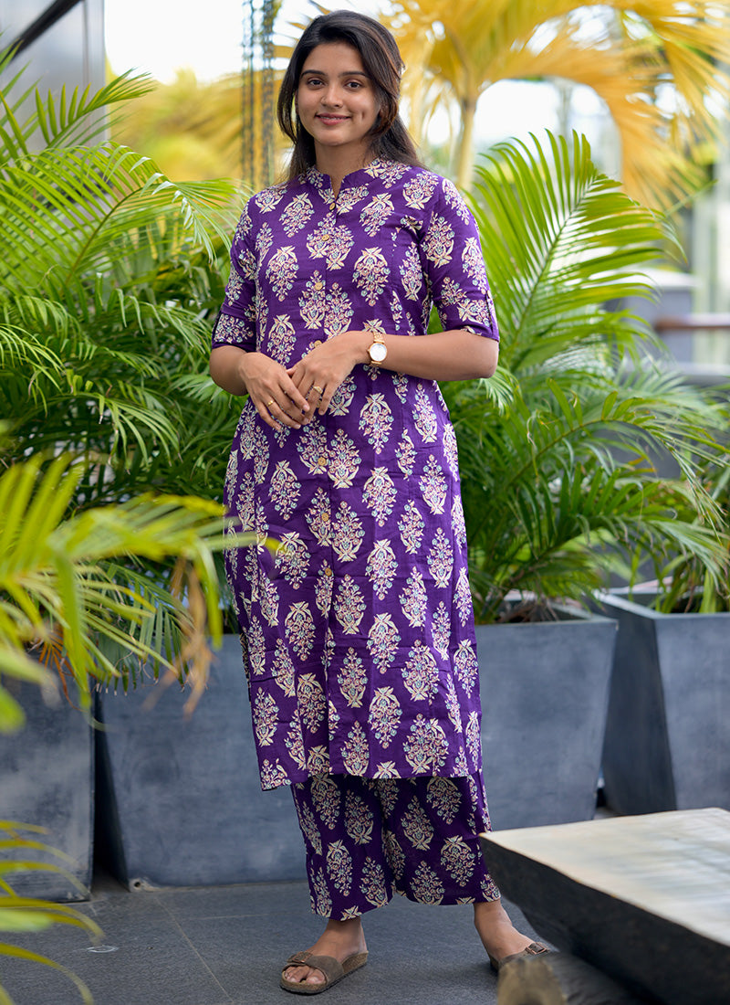 Purple cotton cord set