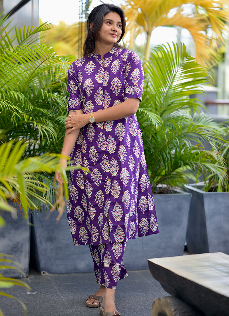 Purple cotton cord set