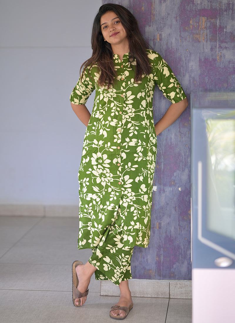 Mehendi Pure Rayon Cord-set