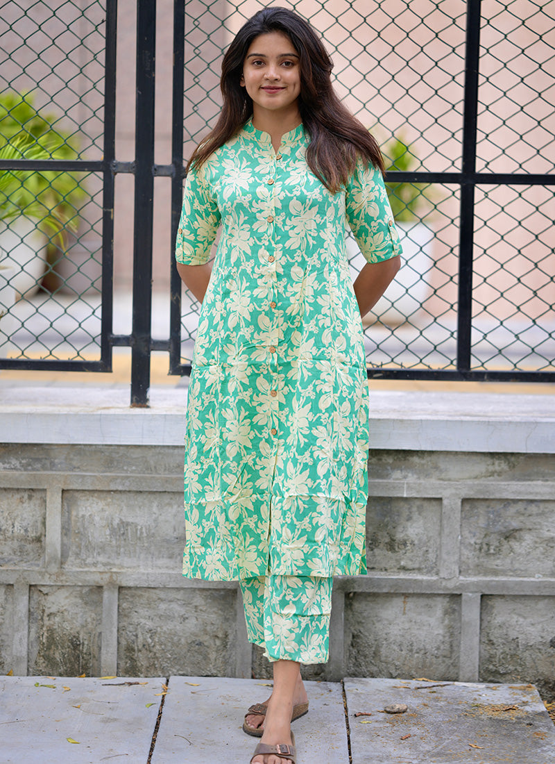Mint Green Viscose Rayon Cord-set