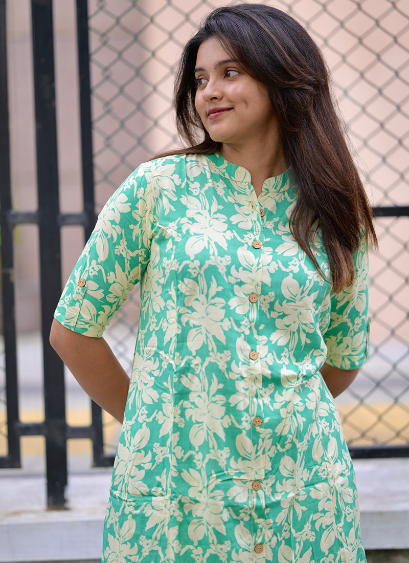 Mint Green Viscose Rayon Cord-set