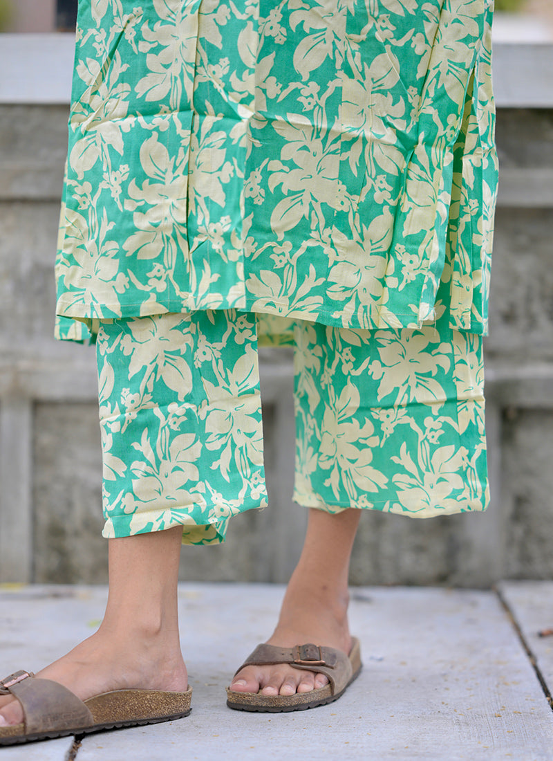 Mint Green Viscose Rayon Cord-set