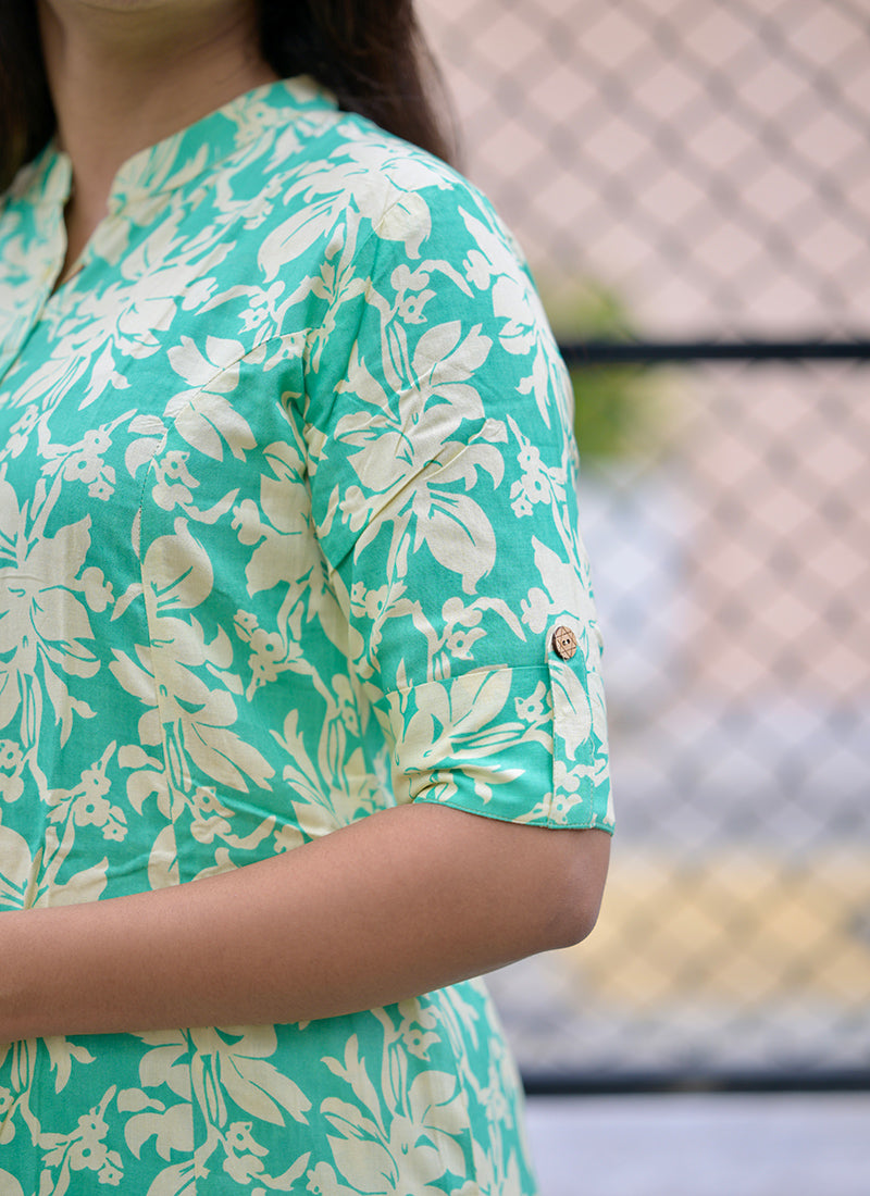 Mint Green Viscose Rayon Cord-set