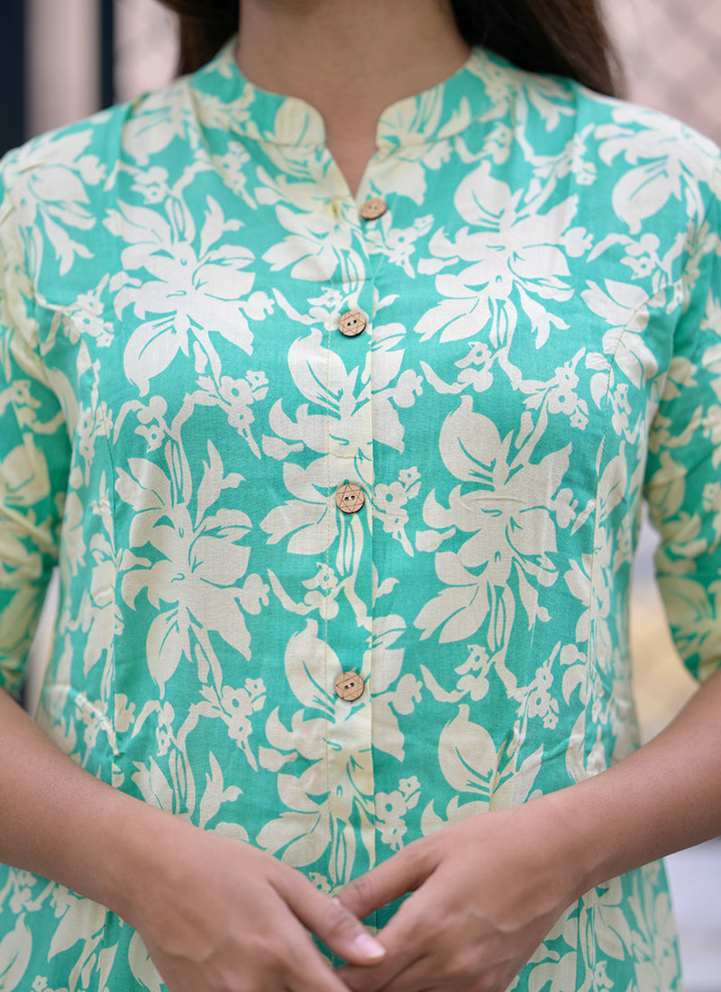 Mint Green Viscose Rayon Cord-set