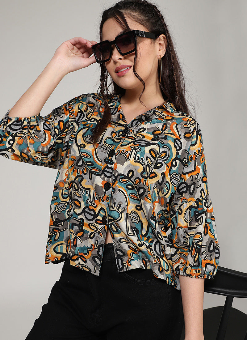 Multi Color Polyester Resort Wear Shirt