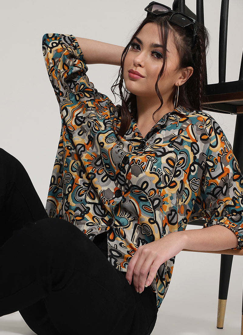 Multi Color Polyester Resort Wear Shirt