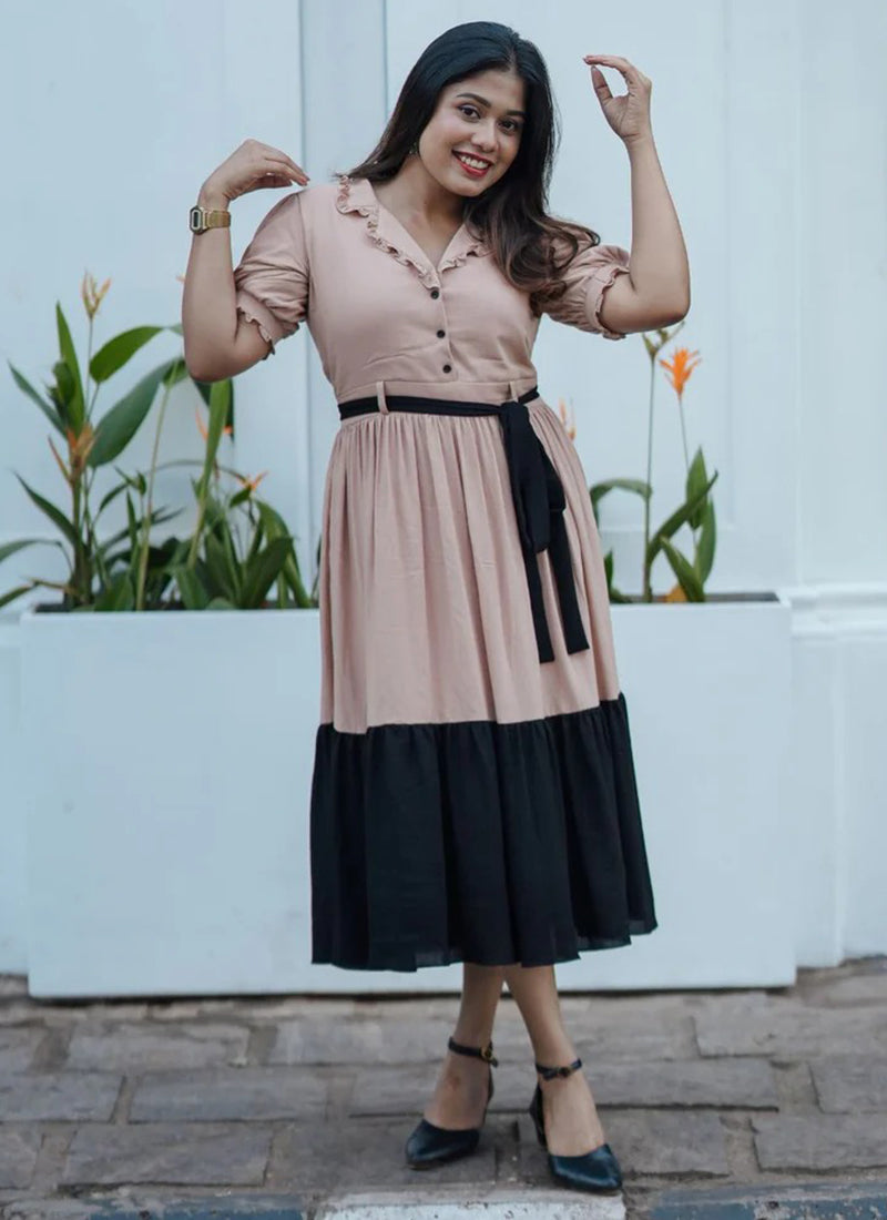 Chikoo Solid One Piece Dres