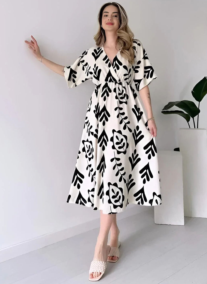 Black And White Midi Dress