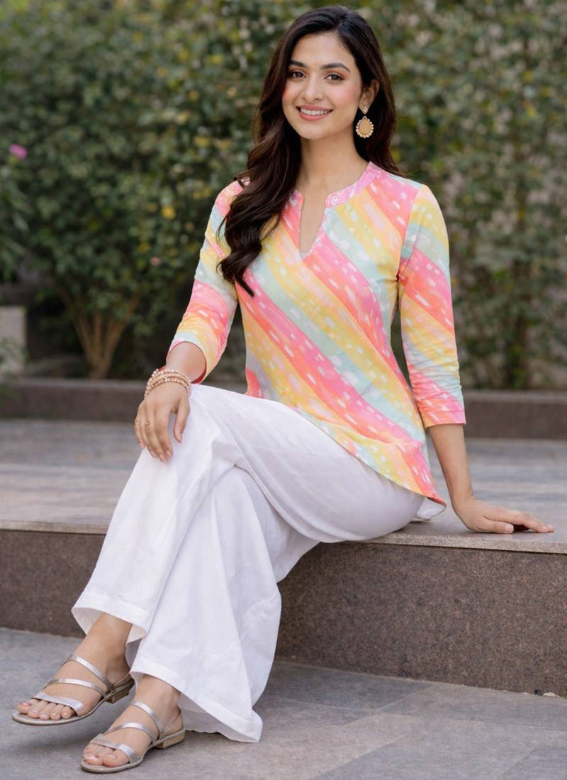 Multicolor Digital Printed Rayon Outwear Cord Set