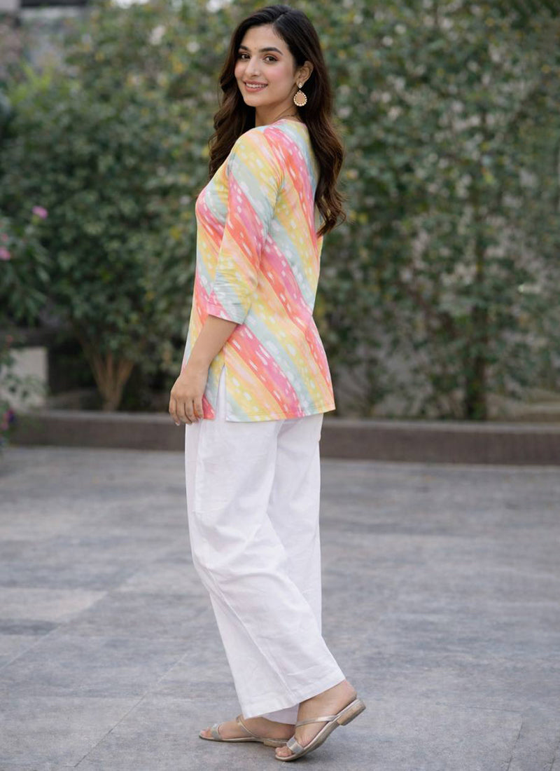 Multicolor Digital Printed Rayon Outwear Cord Set