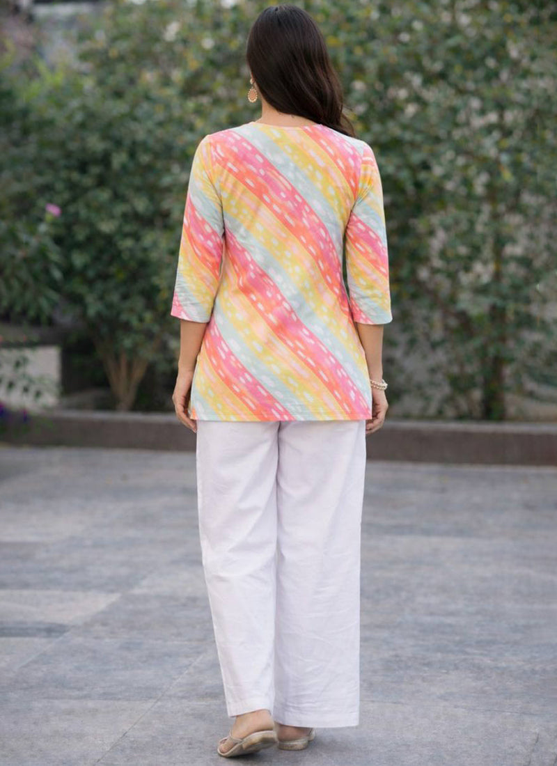 Multicolor Digital Printed Rayon Outwear Cord Set