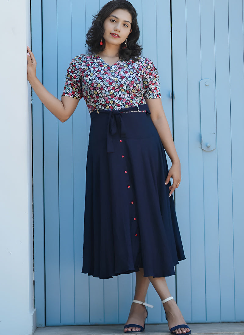 Navyblue Printed Dress