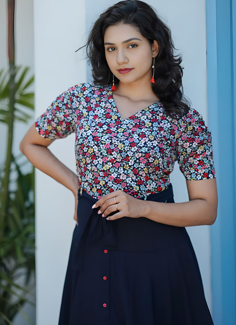 Navyblue Printed Dress